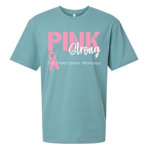 Pink And Strong Breast Cancer Awareness Sueded Cloud Jersey T-Shirt