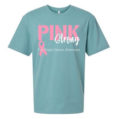 Pink And Strong Breast Cancer Awareness Sueded Cloud Jersey T-Shirt