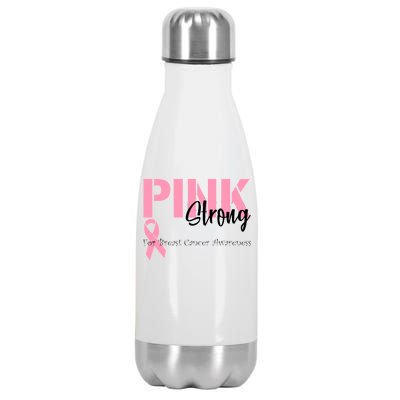 Pink And Strong Breast Cancer Awareness Stainless Steel Insulated Water Bottle