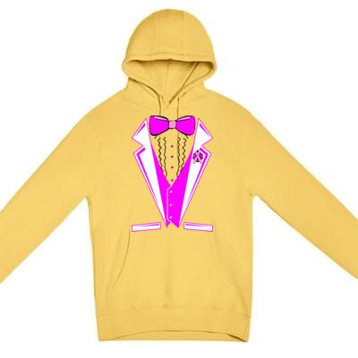 Pink Breast Cancer Tuxedo Premium Pullover Hoodie