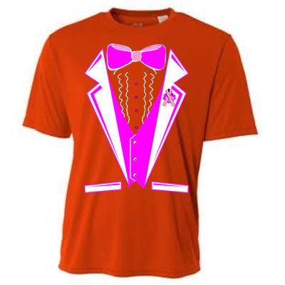 Pink Breast Cancer Tuxedo Cooling Performance Crew T-Shirt