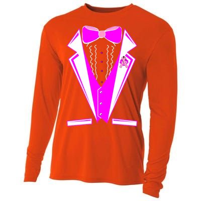 Pink Breast Cancer Tuxedo Cooling Performance Long Sleeve Crew