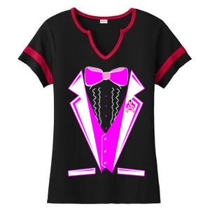 Pink Breast Cancer Tuxedo Ladies Halftime Notch Neck Tee