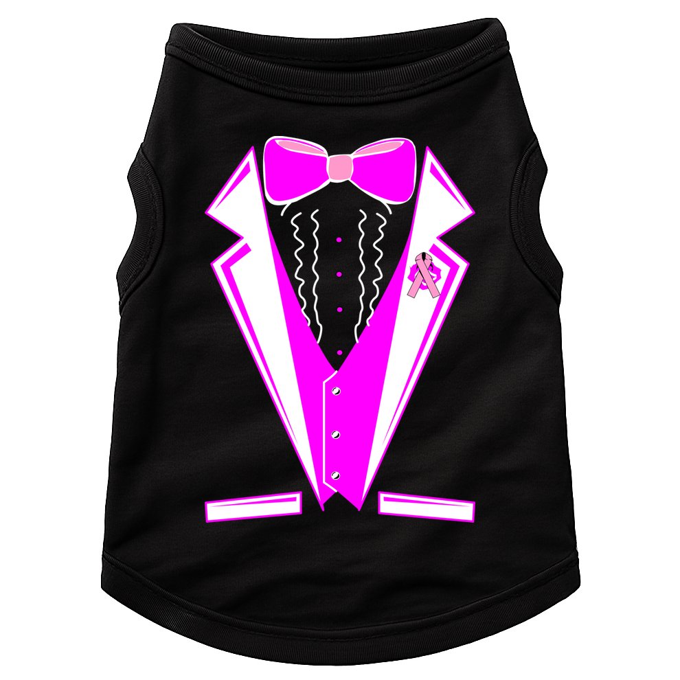 Pink Breast Cancer Tuxedo Doggie Tank