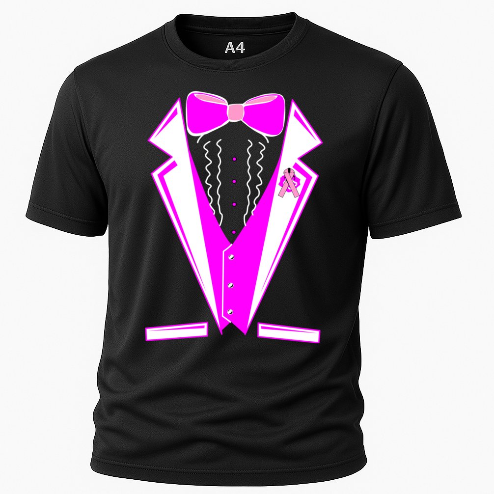 Pink Breast Cancer Tuxedo Cooling Performance Crew T-Shirt