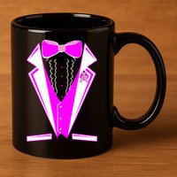 Pink Breast Cancer Tuxedo 11oz C Handle Ceramic Mug