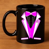 Pink Breast Cancer Tuxedo 11oz C Handle Ceramic Mug
