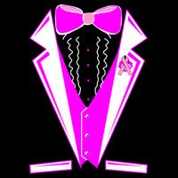 Pink Breast Cancer Tuxedo Drawstring Bag