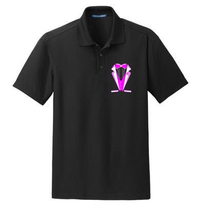 Pink Breast Cancer Tuxedo Dry Zone Grid Polo