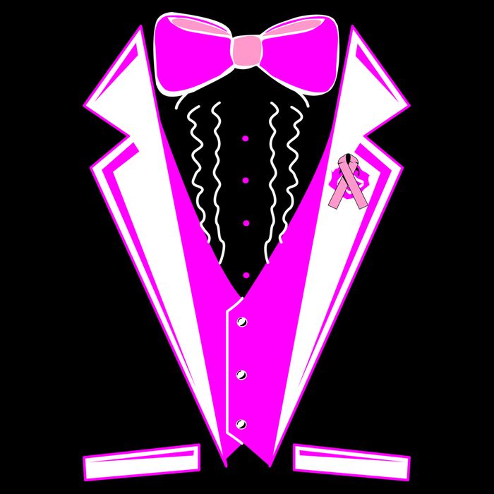 Pink Breast Cancer Tuxedo Baby Bodysuit