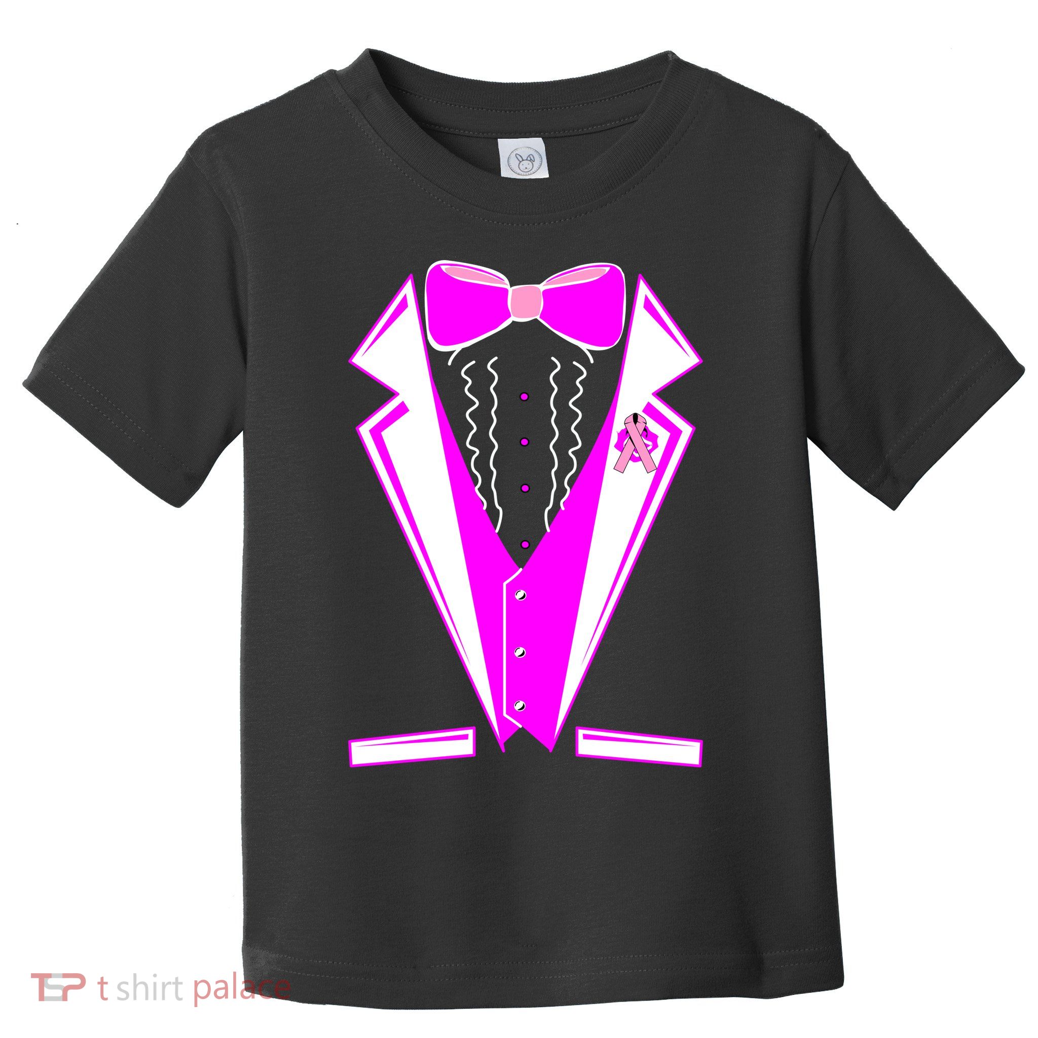 Pink Breast Cancer Tuxedo Toddler T-Shirt