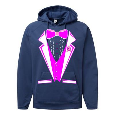 Pink Breast Cancer Tuxedo Performance Fleece Hoodie