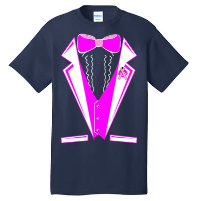 Pink Breast Cancer Tuxedo Tall T-Shirt