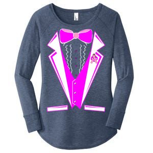 Pink Breast Cancer Tuxedo Women's Perfect Tri Tunic Long Sleeve Shirt