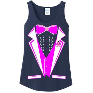 Pink Breast Cancer Tuxedo Ladies Essential Tank