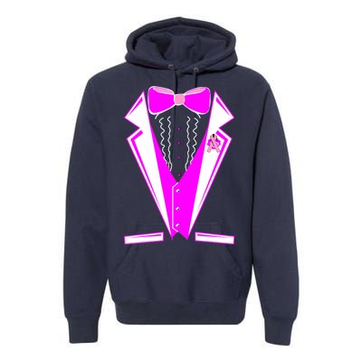 Pink Breast Cancer Tuxedo Premium Hoodie