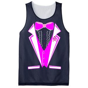 Pink Breast Cancer Tuxedo Mesh Reversible Basketball Jersey Tank