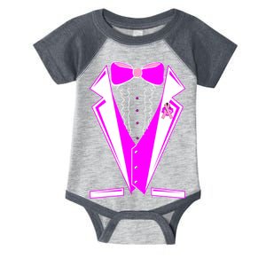 Pink Breast Cancer Tuxedo Infant Baby Jersey Bodysuit