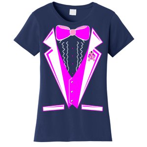 Pink Breast Cancer Tuxedo Women's T-Shirt