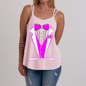 Pink Breast Cancer Tuxedo Women's Strappy Tank