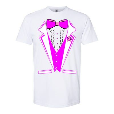 Pink Breast Cancer Tuxedo Softstyle CVC T-Shirt