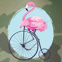 Pink Flamingo On Tall Bicycle Retro Legacy Tie Dye Trucker Hat