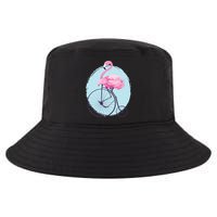 Pink Flamingo On Tall Bicycle Retro Cool Comfort Performance Bucket Hat
