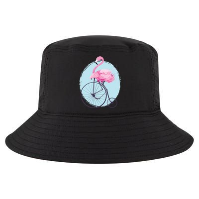 Pink Flamingo On Tall Bicycle Retro Cool Comfort Performance Bucket Hat