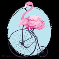 Pink Flamingo On Tall Bicycle Retro Bag