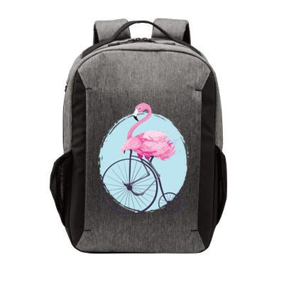 Pink Flamingo On Tall Bicycle Retro Vector Backpack