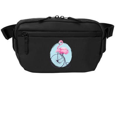 Pink Flamingo On Tall Bicycle Retro Crossbody Pack