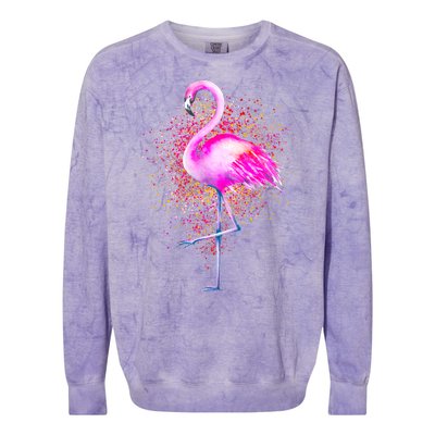 Pink Flamingo Paint Art Colorblast Crewneck Sweatshirt