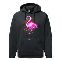 Pink Flamingo Paint Art Performance Fleece Hoodie