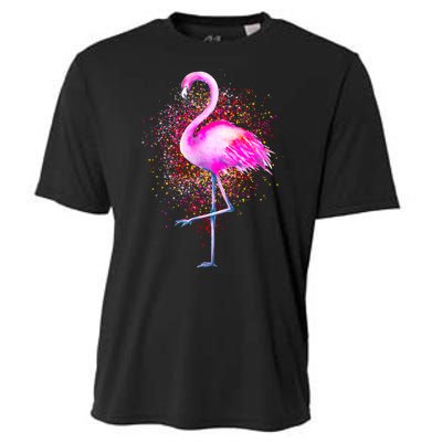 Pink Flamingo Paint Art Cooling Performance Crew T-Shirt