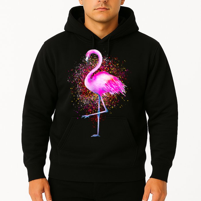 Pink Flamingo Paint Art Hoodie