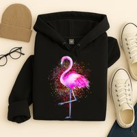 Pink Flamingo Paint Art Hoodie