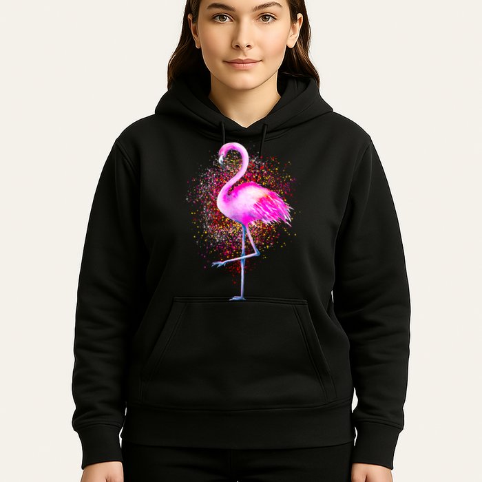 Pink Flamingo Paint Art Hoodie