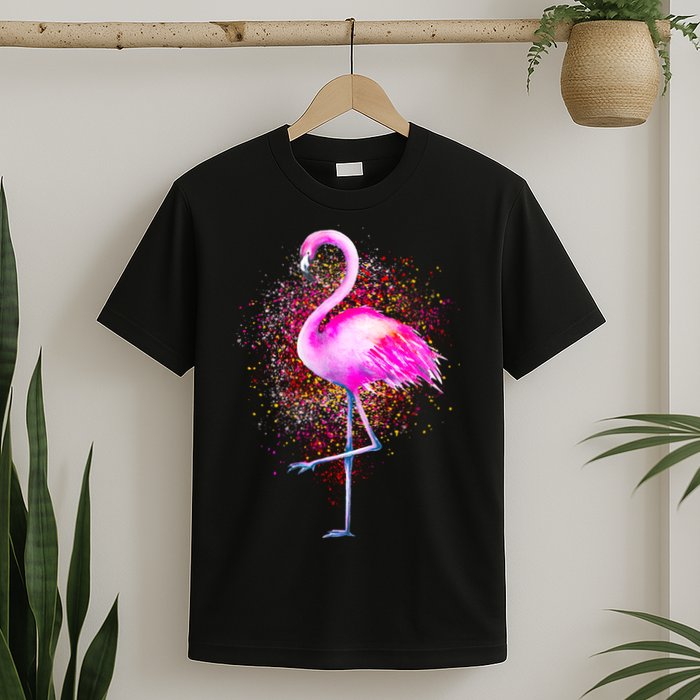 Pink Flamingo Paint Art T-Shirt