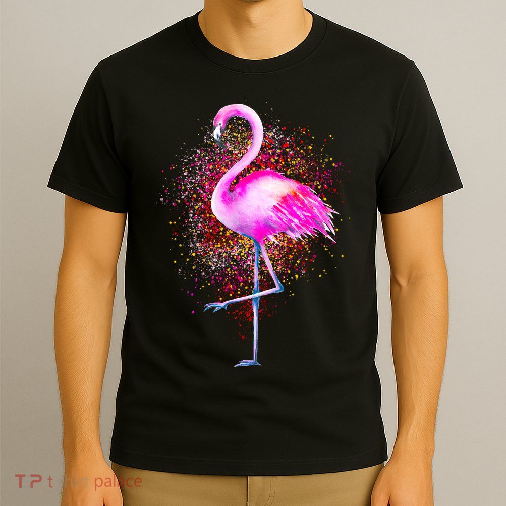 Pink Flamingo Paint Art T-Shirt