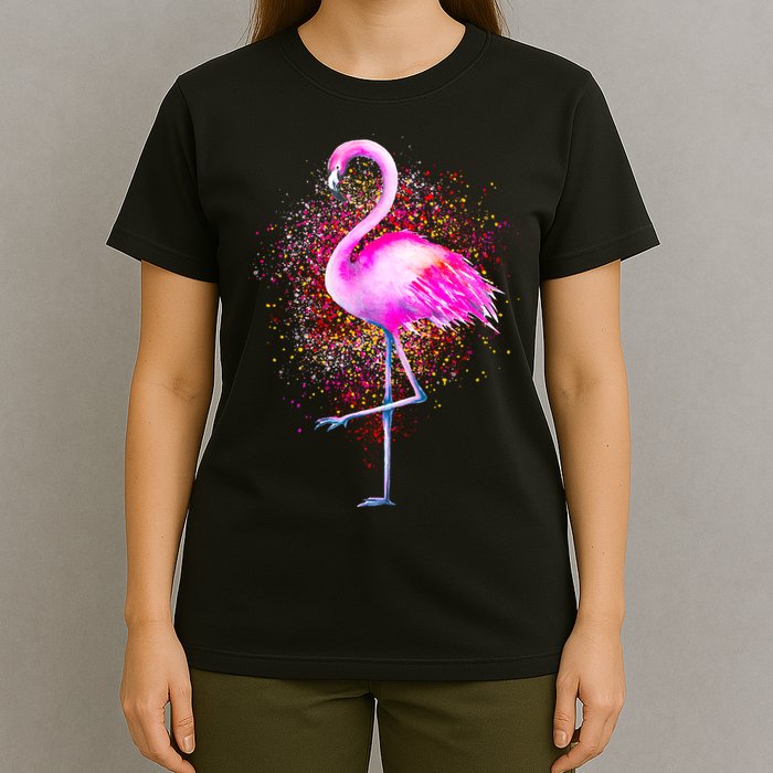 Pink Flamingo Paint Art T-Shirt