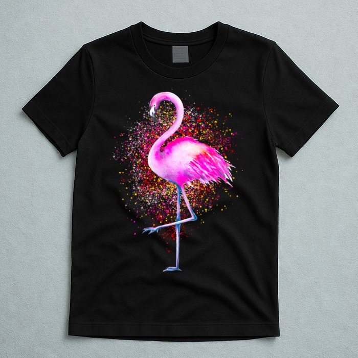 Pink Flamingo Paint Art T-Shirt