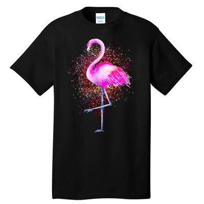 Pink Flamingo Paint Art Tall T-Shirt