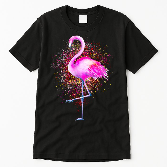 Pink Flamingo Paint Art Tall T-Shirt