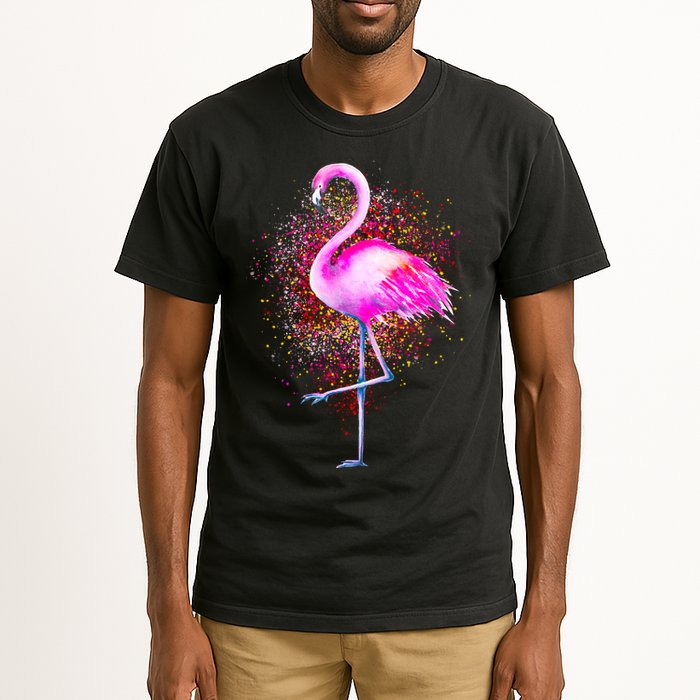 Pink Flamingo Paint Art Tall T-Shirt