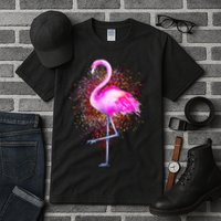 Pink Flamingo Paint Art Tall T-Shirt