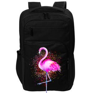 Pink Flamingo Paint Art Impact Tech Backpack