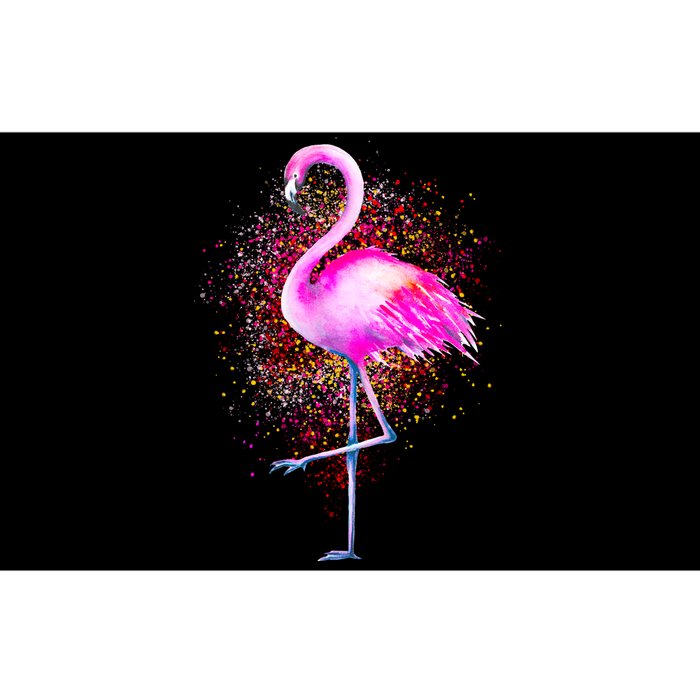 Pink Flamingo Paint Art Bumper Sticker