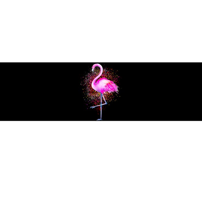 Pink Flamingo Paint Art Bumper Sticker