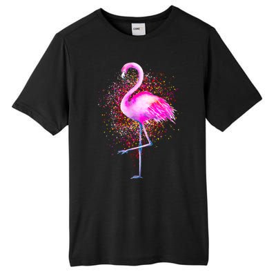 Pink Flamingo Paint Art Tall Fusion ChromaSoft Performance T-Shirt