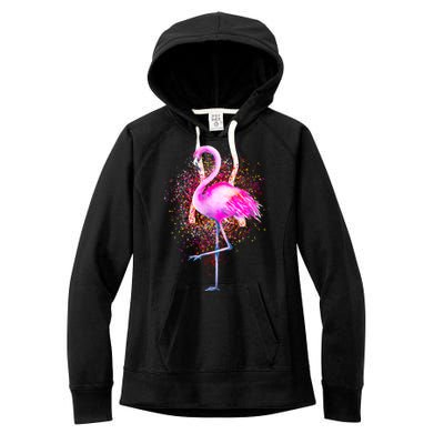 Pink Flamingo Paint Art Women's Fleece Hoodie